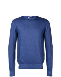 Мужской синий свитер с круглым вырезом от Cruciani