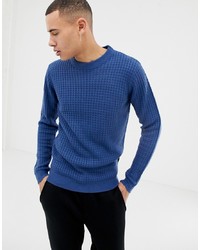 Мужской синий свитер с круглым вырезом от D-struct