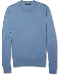 Мужской синий свитер с круглым вырезом от Dolce & Gabbana