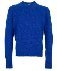 Мужской синий свитер с круглым вырезом от Drumohr