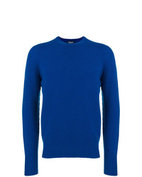 Мужской синий свитер с круглым вырезом от Drumohr