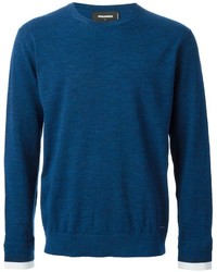 Мужской синий свитер с круглым вырезом от DSQUARED2