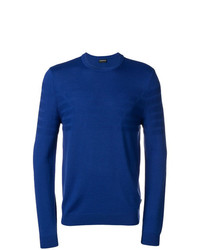 Мужской синий свитер с круглым вырезом от Emporio Armani