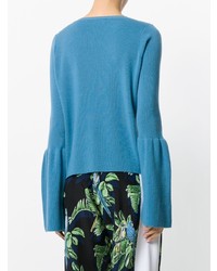 Женский синий свитер с круглым вырезом от Stella McCartney