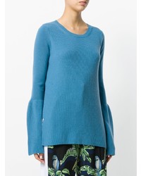 Женский синий свитер с круглым вырезом от Stella McCartney