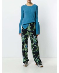 Женский синий свитер с круглым вырезом от Stella McCartney