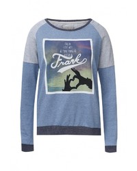Женский синий свитер с круглым вырезом от Frank NY