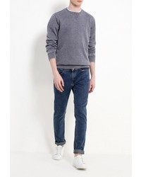 Мужской синий свитер с круглым вырезом от Gas