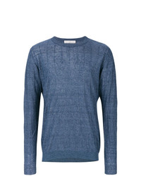 Мужской синий свитер с круглым вырезом от Golden Goose Deluxe Brand