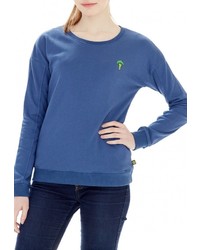 Женский синий свитер с круглым вырезом от Grezzo