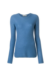 Женский синий свитер с круглым вырезом от Holland & Holland