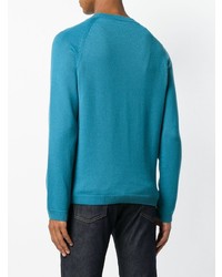 Мужской синий свитер с круглым вырезом от Gucci