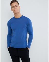 Мужской синий свитер с круглым вырезом от J. Lindeberg