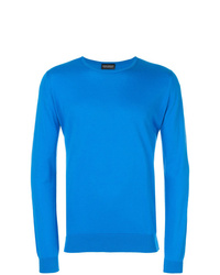 Мужской синий свитер с круглым вырезом от John Smedley