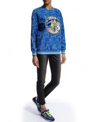 Женский синий свитер с круглым вырезом от Just Cavalli