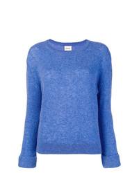 Женский синий свитер с круглым вырезом от Khaite