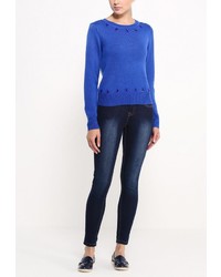 Женский синий свитер с круглым вырезом от LAMANIA