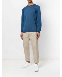 Мужской синий свитер с круглым вырезом от Nuur