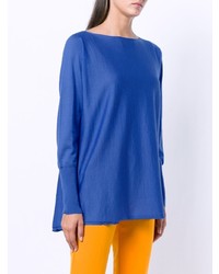 Женский синий свитер с круглым вырезом от Les Copains