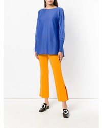 Женский синий свитер с круглым вырезом от Les Copains