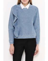 Женский синий свитер с круглым вырезом от LOST INK