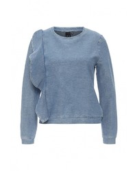 Женский синий свитер с круглым вырезом от LOST INK