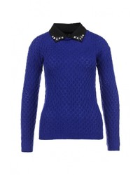 Женский синий свитер с круглым вырезом от LOST INK