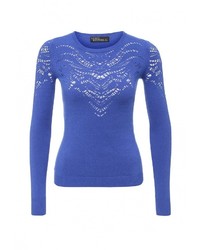 Женский синий свитер с круглым вырезом от Love Republic