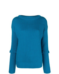 Женский синий свитер с круглым вырезом от Maison Flaneur