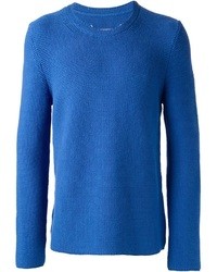 Мужской синий свитер с круглым вырезом от Maison Martin Margiela
