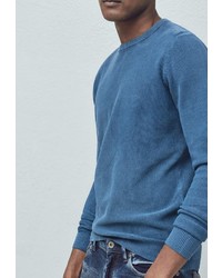 Мужской синий свитер с круглым вырезом от Mango Man
