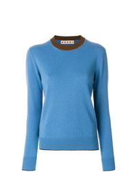 Женский синий свитер с круглым вырезом от Marni
