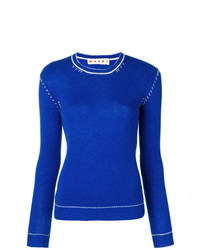 Женский синий свитер с круглым вырезом от Marni
