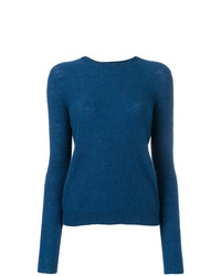 Женский синий свитер с круглым вырезом от Max Mara Studio