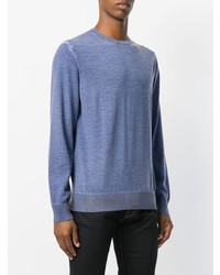 Мужской синий свитер с круглым вырезом от Tomas Maier
