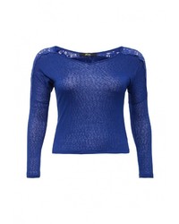 Женский синий свитер с круглым вырезом от Mim