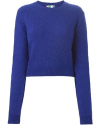 Женский синий свитер с круглым вырезом от MSGM