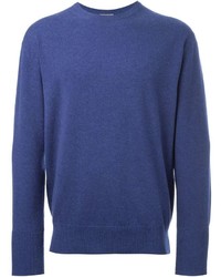 Мужской синий свитер с круглым вырезом от N.Peal