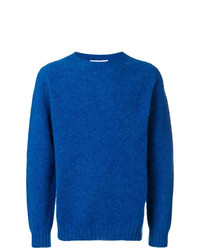 Мужской синий свитер с круглым вырезом от Officine Generale