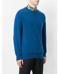 Мужской синий свитер с круглым вырезом от N.Peal