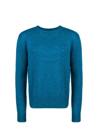 Мужской синий свитер с круглым вырезом от Prada