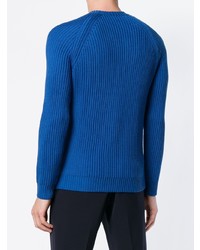 Мужской синий свитер с круглым вырезом от Roberto Collina