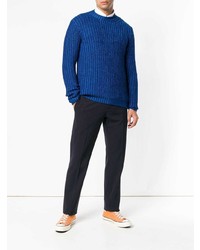 Мужской синий свитер с круглым вырезом от Roberto Collina