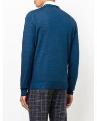 Мужской синий свитер с круглым вырезом от Etro
