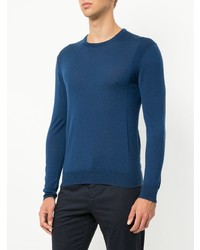 Мужской синий свитер с круглым вырезом от Cerruti 1881