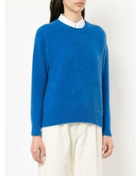 Женский синий свитер с круглым вырезом от Coohem