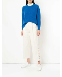 Женский синий свитер с круглым вырезом от Coohem