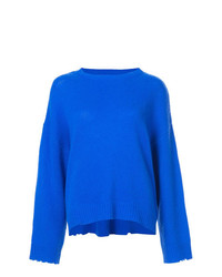 Женский синий свитер с круглым вырезом от RtA