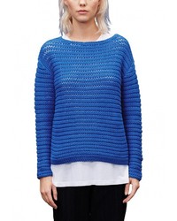 Женский синий свитер с круглым вырезом от s.Oliver Denim