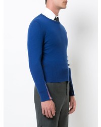 Мужской синий свитер с круглым вырезом от Thom Browne